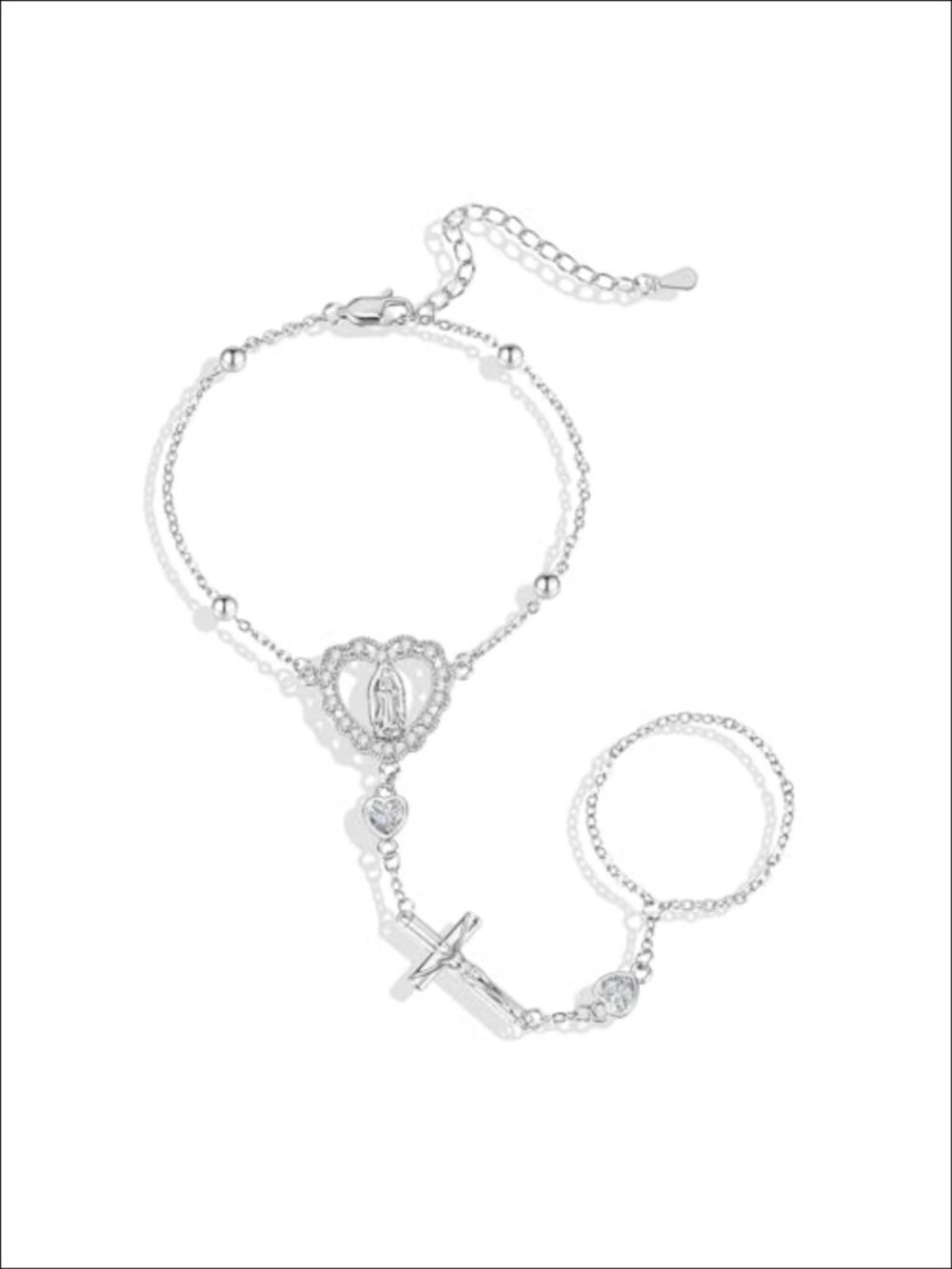 18K Gold Plated Hand Chain Bracelet Dainty Adjustable Women